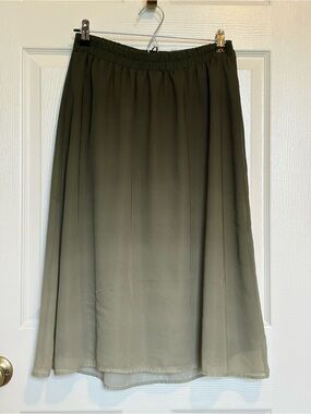 Old Navy Olive Green A-Line Midi Skirt